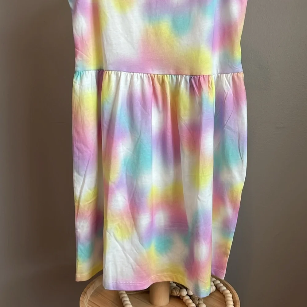 Girls' Pastel Tie-Dye Tank Dress - Multicolor